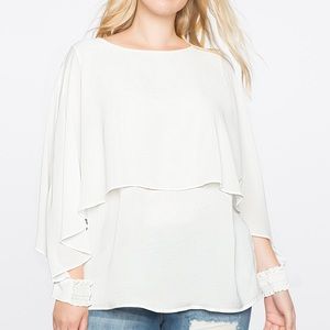 Plus Size Eloquii Split Cuff White Top - Size 18
